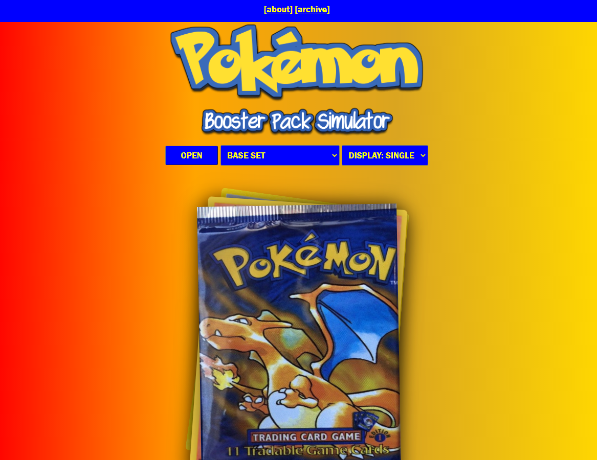 Pokemon Pack Simulator